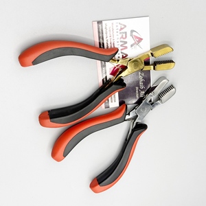 Pince droite dentelée en acier chirurgical Plasma Gold pour extensions capillaires, outil de fusion et de collage de colle pour extensions de cheveux - Product Image 5