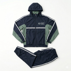 Conjunto de Sudadera con Capucha y Pantalones de Chándal de Poliéster Liso, Bajo MOQ, para Gimnasio y Fitness, Fabricante al por Mayor - Product Image 3