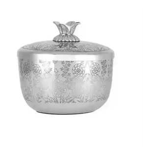 Chauffe-plat de luxe élégant avec finition dorée, couvercle conique blanc mat et finition sphérique, pour buffet - Product Image 6