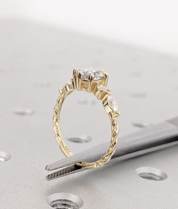 Anillo de Compromiso de Diamantes con Certificación IGI, Corte Brillante, Chapado en Oro y Plata de Lujo, Joyería Fina para Mujer, Venta al Por Mayor OEM ODM - Product Image 3