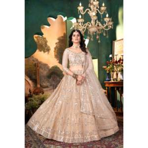 Lehenga Choli de mariage de créateur avec broderie pour les occasions spéciales - Product Image 1