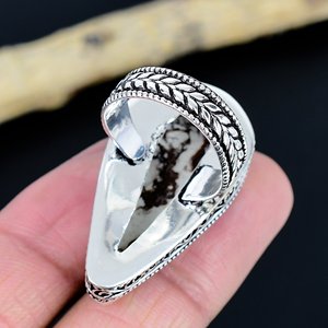 Anneaux faits à la main en argent sterling 925 plaqué avec pierres précieuses naturelles de cheval sauvage - Product Image 3