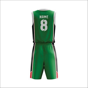 Uniformes de Baloncesto Unisex Personalizados de Primera Calidad, Camisetas y Pantalones Cortos con Impresión por Transferencia Térmica Frontal, 100% Poliéster - Product Image 6
