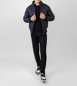 OEM Wholesale Men's Plus Size Winter Puffer Jacket 3D Puff Print Customizable Logo 100% Zipper Closure Breathable Windproof - Product Image 2