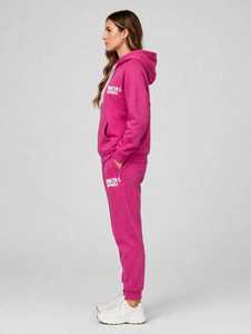 <b>Women's</b> Maroon <b>White</b> Color Block Printed 2-in-1 <b>Tracksuit</b> Set Full Sleeve Turtleneck Zipper Casual Sporty Loose Fit Lightweight - Product Image 2