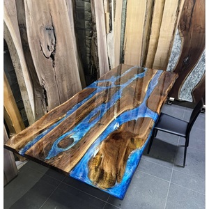 <b>Epoxy</b> <b>Resin</b> River <b>Table</b> Solid Wood Dining <b>Table</b> Custom Design Furniture Wholesale OEM Factory Supply - Product Image 1