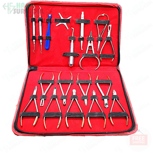 Hasni Surgical High Quality Stainless Steel Dental Orthodontic Instruments <b>Pliers</b> Kit <b>Set</b> Leather Case CE Certified Class I - Product Image 4