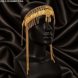 Saudi Style Arabic Bridal Head Jewellery <b>Gold</b> Plated Forehead Head Chain for Women Arab Jewelry <b>Headband</b> Arabic Head Jewellery - Product Image 2