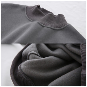 Sudadera de cuello alto de forro polar para mujer, 350G, estilo americano, personalizable, de algodón, informal, para otoño - Product Image 3