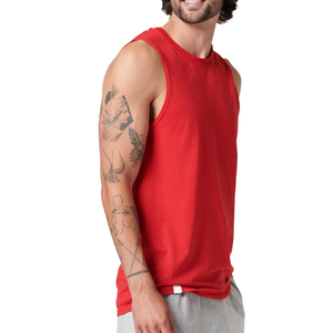 Débardeur de sport pour homme en polyester/coton, sans manches, respirant, séchage rapide, uni, écologique, style vintage - Product Image 6