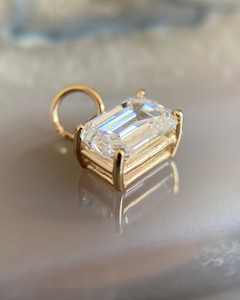 Collar con Colgante de Diamante Cultivado en Laboratorio con Corte Esmeralda de Lujo, Oro Sólido de 14k/18k, Platino, Certificado IGI, Cadena Solitaria, Venta al Por Mayor - Product Image 2