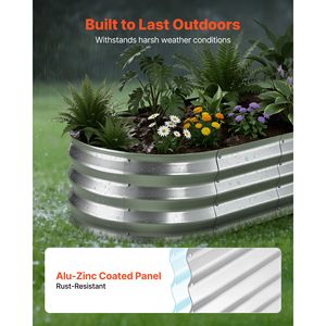 Confezione da 2 # # # #   Fioriere Rialzate Ovali Senza Fondo 4 X 2 Piedi in Acciaio Zincato per Giardini Esterni - Product Image 5