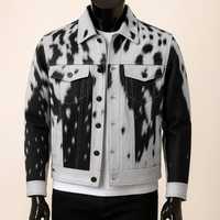 Veste en cuir véritable de haute qualité pour homme, fabriquée à la main, en cuir de vache, style western pour homme