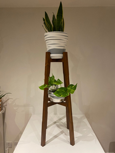 Luxury Handmade Two Tier Wood Plant Stand Elegant Flower <b>Pot</b> Shelf for Modern Home Interior Decor - Product Image 3