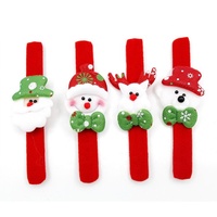 Bracelet lumineux circulaire de Noël pour enfants, motif dessin animé, à pression, en peluche, cadeau de Noël, décorations