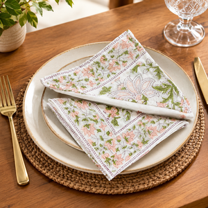Floral Printed Cotton <b>Square</b> Placemat 80x120cm Fashty Lifestyle Brand Traditional Design <b>Kitchen</b> <b>Table</b> Linen Accessory Custom - Product Image 3