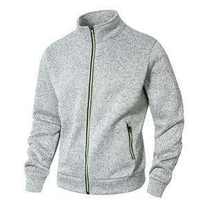 Autumn Winter Men's Custom Sport <b>Fleece</b> Varsity <b>Jacket</b> OEM Service Windproof Breathable Eco-Friendly Casual Loose Stand Zipper - Product Image 5