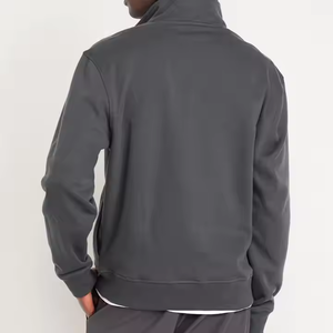 Pull en molleton brossé à col zippé en coton, coupe décontractée, pour marques de luxe américaines, production en usine - Product Image 6