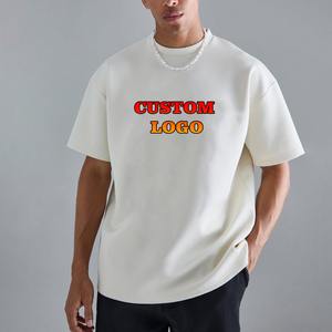 T-shirt personnalisé à impression DTF et broderie, col rond, épaules tombantes, en pur coton respirant, pour hommes, idéal pour la gym, le jogging et les activités sportives - Product Image 4