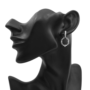 Natural Diamond <b>Drop</b> Dangle Earrings 2.05 Cttw 925 Sterling Silver G-H Color Prong Set Trendy Wedding Wholesale Jewelry - Product Image 3