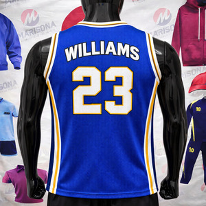 Maillot de basket-ball unisexe sur mesure, taille plus, pour clubs et équipes, séchage rapide, respirant, tissu 100% polyester, impression sublimée, nom du joueur - Product Image 2