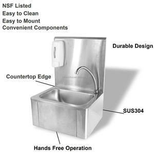 Fregadero de Acero Inoxidable Montado en la Pared con Operación a Presión de Rodilla - Product Image 3