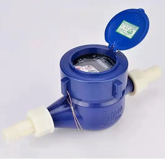 Medidor de agua doméstico, medidor de flujo de plástico dn15 dn20, 1/2 '', 3/4'', 15mm, 20mm, barato