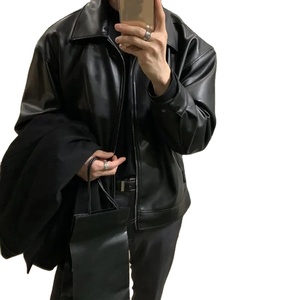 Chaqueta corta holgada informal de cuero Retro de otoño e invierno para hombre, chaqueta británica bonita y elegante para hombre, Tops - Product Image 1