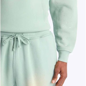Conjunto Deportivo de 2 Piezas para Hombre, Sudadera con Capucha Extra Grande y Pantalones Jogger, con Logotipo Personalizado y Pedrería, Estilo Casual Otoñal, Venta al Por Mayor - Product Image 4