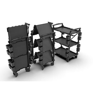 Carrello Pieghevole Multiuso Nero XL - Carrello Portaoggetti Moderno in Metallo e Plastica per Casa, Ufficio, Cucina, Garage - Product Image 4