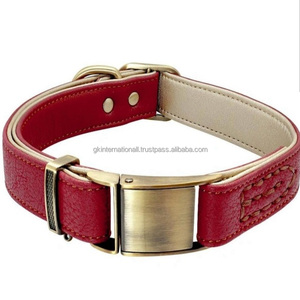 Collar de perro de cuero acolchado, con estilo, duradero, totalmente ajustable y grueso, herrajes cromados de lujo disponibles al mejor precio - Product Image 6