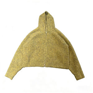 Pull jacquard zippé pour homme, personnalisé OEM, tendance, épais, à capuche, automne, haute qualité, cardigan pour homme - Product Image 5