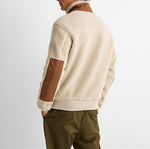 2026 New Oem Custom Color Block Stand Collar 1/4 Zip Half Quarter Zip <b>Pullover</b> Sherpa Fleece Hoodie Sweatshirt <b>Jumper</b> for Men - Product Image 6