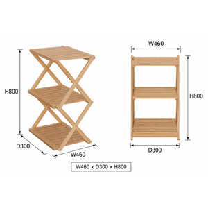 Quick-Setup Portable 3-Tier Radiata Wood Minimalist Modern <b>Shoe</b> <b>Rack</b>-Folding Freestanding Living Room <b>Storage</b> - Product Image 3