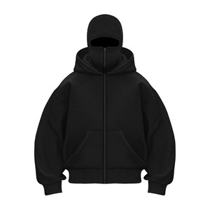Balaclava <b>Jacket</b> Zip Up Fashion Double Layer Hoodie Hip Hop Outerwear <b>Jacket</b> Y2K Clothing for Men and Women - Product Image 1