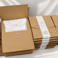 Boîte pliante en papier kraft personnalisée, vente en gros, boîte d'emballage pour vêtements, t-shirts, vêtements