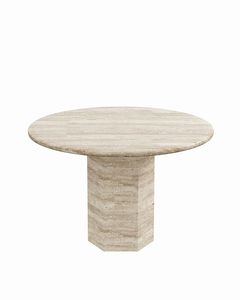 Nouvelle table basse ronde en travertin, style plateau à gâteau en pierre naturelle, pour salon et décoration, lot en gros X - Product Image 5