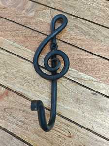 Decorative Wrought Iron <b>Wall</b> Hook | Music Note Metal Coat <b>Hanger</b> | Vintage Musical Gift <b>Wall</b> Mount Organizer for Key - Product Image 2