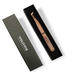 Customizable Stainless Steel Eyelash Tool 25mm <b>Model</b> With Single Piece Tweezers Fully Customizable Logo <b>Cardboard</b> Box Packaging - Product Image 1