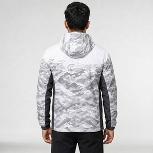 Vêtements de sport décontractés résistants au vent et hydrofuges pour hommes, veste coupe-vent légère en polyester respirant - Product Image 2