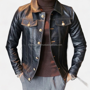 Precio de venta al por mayor 2024 Nuevo estilo de diseño Otoño Invierno Chaquetas de cuero Jóvenes Chaquetas de cuero cómodas de moda para hombres - Product Image 1