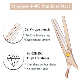 High Quality Beauty <b>Barber</b> Scissors <b>Set</b> Stainless Steel Blades Hardness Right-Handed Design Sharp Blade Tip - Product Image 2