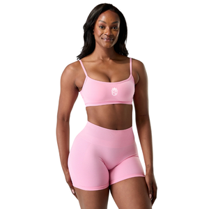 Soutien-gorge de sport push-up sans coutures rose pour femme, avec bretelles, extensible, pour yoga, gym, fitness, entraînement, vêtements de sport, crop top - Product Image 2