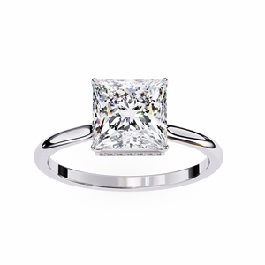 Bague de fiançailles en or massif 18 carats avec diamants de laboratoire taille princesse 2 carats, rapport IGI, diamant créé en laboratoire CVD - Product Image 3