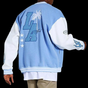 Chaquetas Varsity Holgadas de Diseño Moderno con Parches de Chenilla, Chaquetas Bomber Universitarias con Letras, Chaquetas de Béisbol para Hombre, Chaqueta Varsity Masculina - Product Image 3