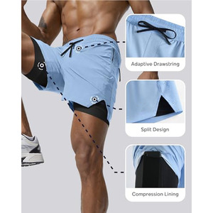 Pantalones Cortos Deportivos Suaves de Venta Directa de Fábrica, Pantalones Cortos de Playa, Pantalones Cortos Atléticos Transpirables, Pantalones Cortos de Baloncesto de Color Puro para Hombre - Product Image 3