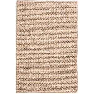 Tapis en jute fait main, rectangulaire, couleur naturelle, tissage plat, style moderne, décoration de salon, écologique, nettoyage facile - Product Image 1