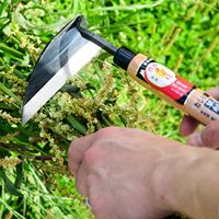 In acciaio ad alto tenore di carbonio giardino diserbo falce zappa ritorto a mano attrezzi da giardinaggio con manico in legno