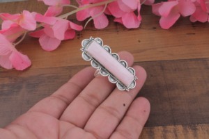 Bague vintage en opale rose naturelle, argent sterling 925, sertissage clos en forme de fleur, grand cristal de guérison, cadeau unisexe, 10g - Product Image 4