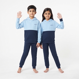 Ensemble de survêtement à capuche et pantalon de jogging bicolore pour enfants, ensemble de vêtements de sport décontractés à capuche pour garçons et filles, ensemble de vêtements de sport assortis - Product Image 5